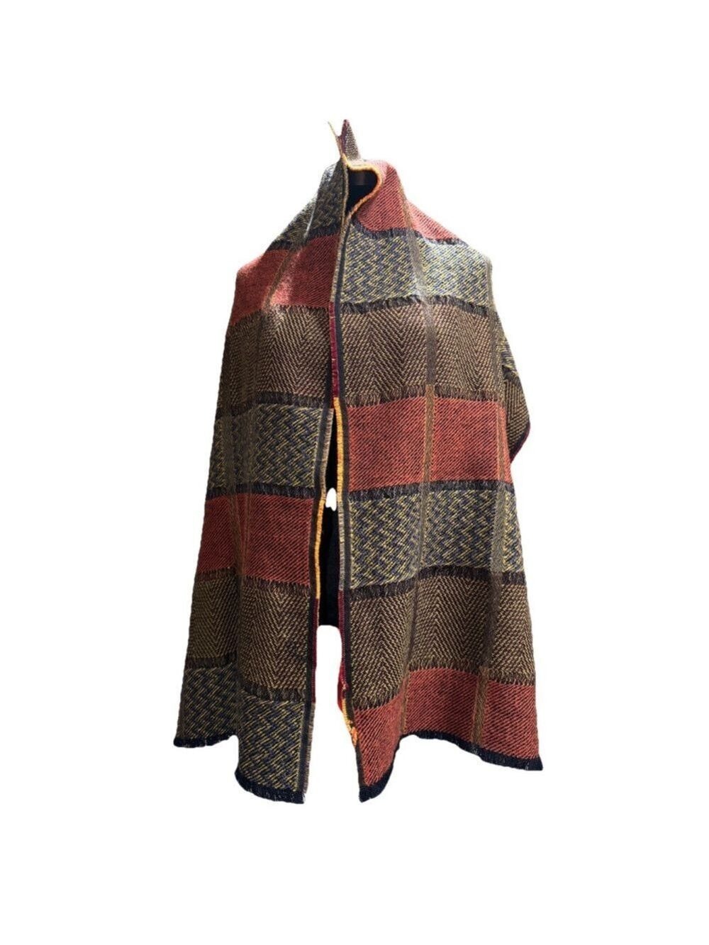 Etro Milano Womens Lama Wool Chevron Print Scarf /Shawl Multicolor MRSP $1090